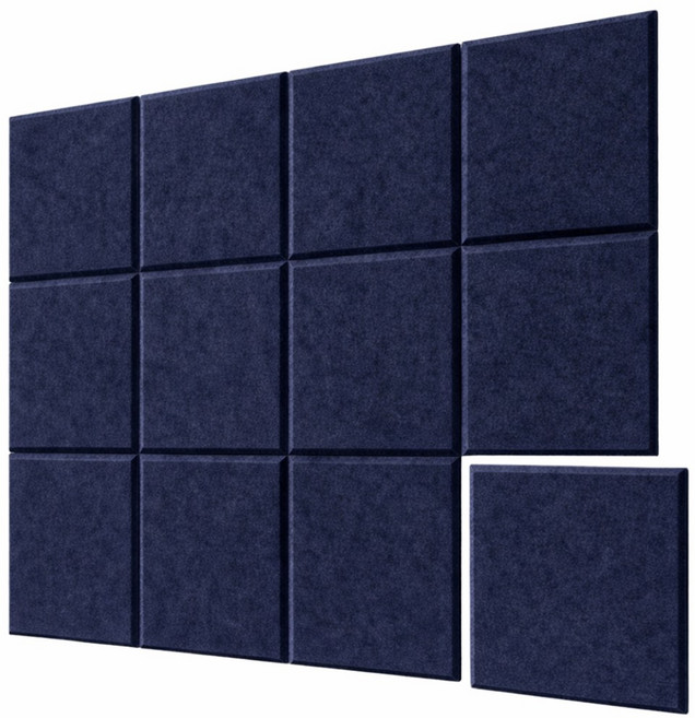루메이크 현관문 벽에 붙이는 흡음재 흡음 시트지, 24개, 네이비