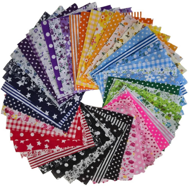 긍정미공방 퀼트천 자투리천 원단 면천 꽃무늬 인형옷, 믹스 (컬러 혼합), 1세트