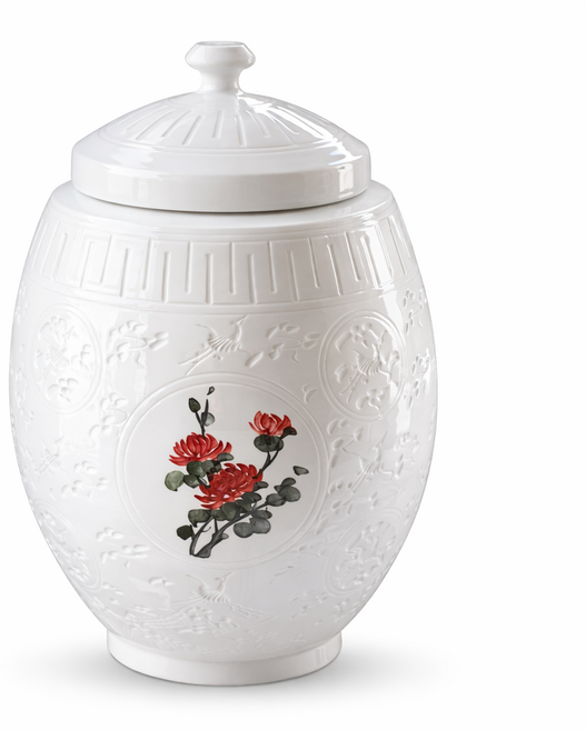 여주흙도예_백자 쌀독 항아리 20Kg 운학사군자 항아리형