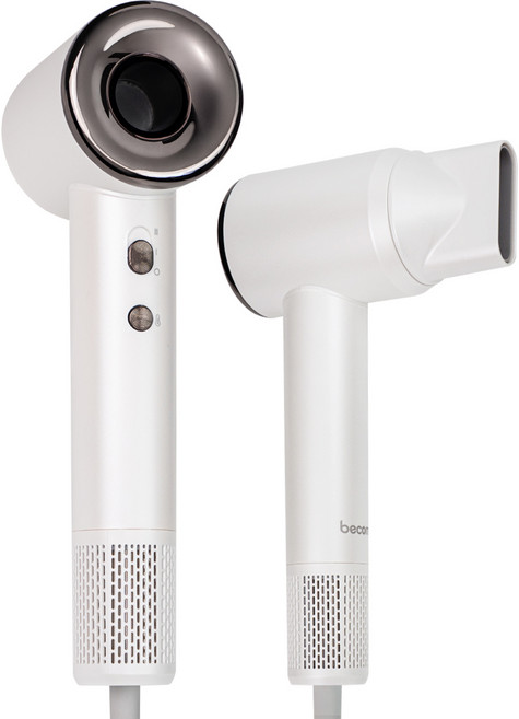 비컴프 럭스젯 BLDC 드라이기 휴대용 저소음 항공모터 헤어드라이어, 메탈화이트