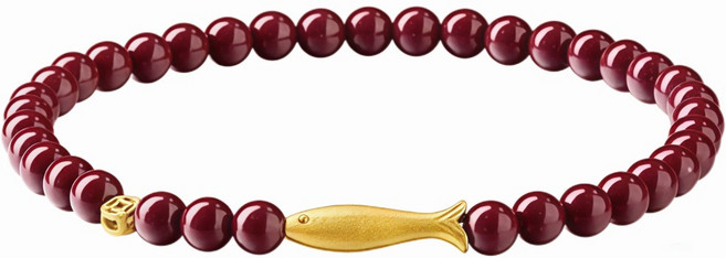 우솔 복을 담은 풍요의 물고기 경면주사 행운 팔찌