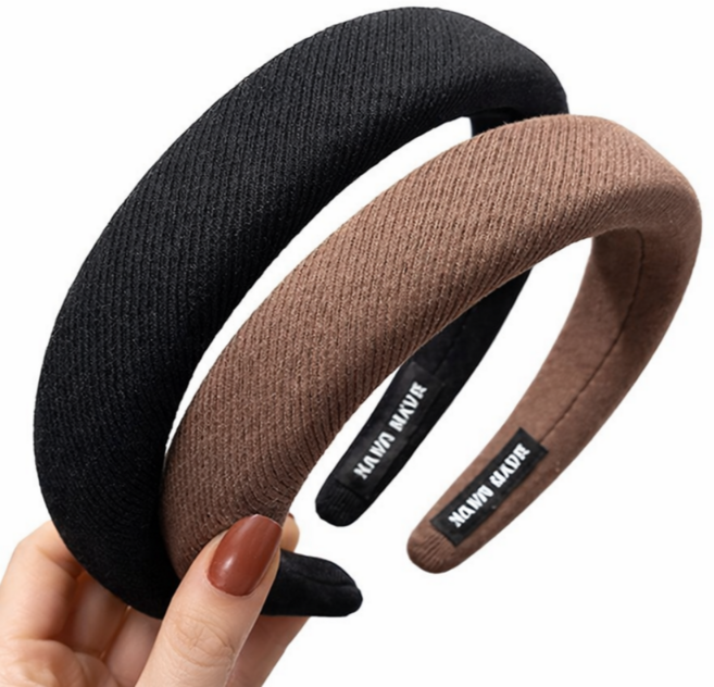 L'APOGIER 귀안아픈 기본 머리띠 와이드 심플 헤어밴드 2개 한세트