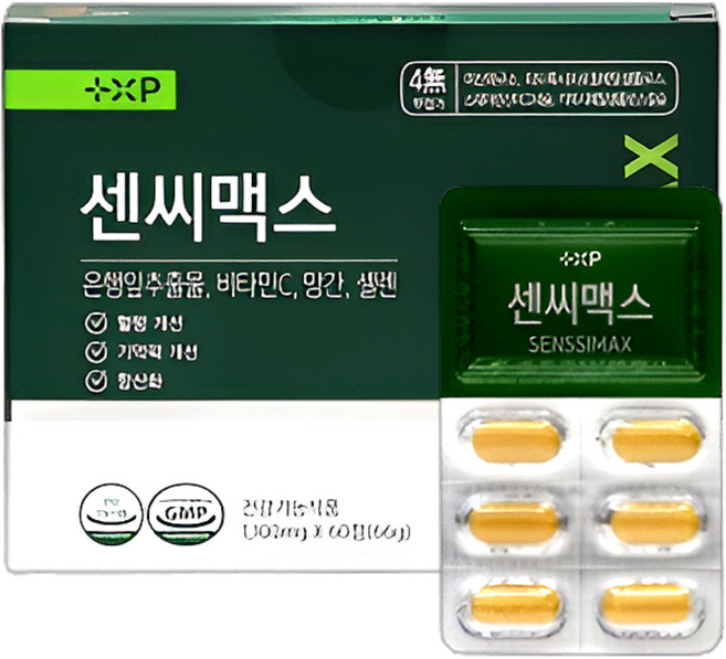 +XP 강력한 혈행개선 플라보놀배당체 36mg 셀렌 은행잎추출물, 1개, 60정