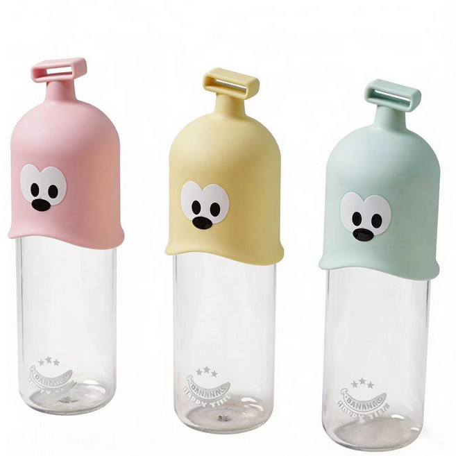 미셀즈픽 휴대용 귀여운 양치컵 캐릭터 치솔 치약 보관 케이스, 옐러우, 1개