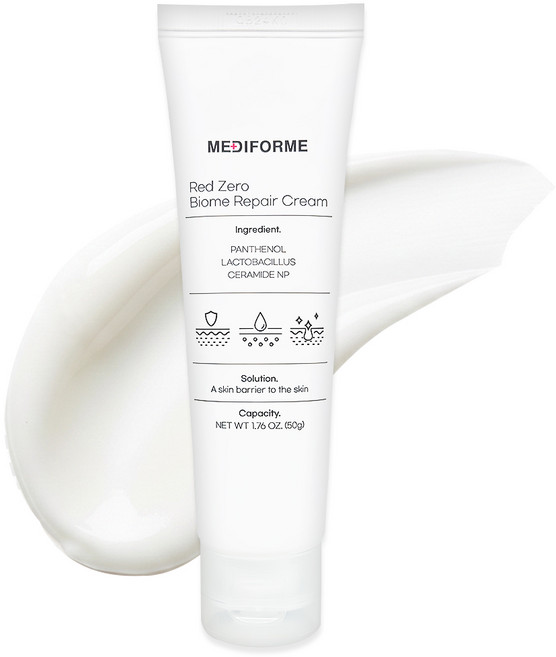메디폴미 레드 제로 바이옴 리페어 크림 홍조 트러블 진정 보습 크림, 1개, 50g