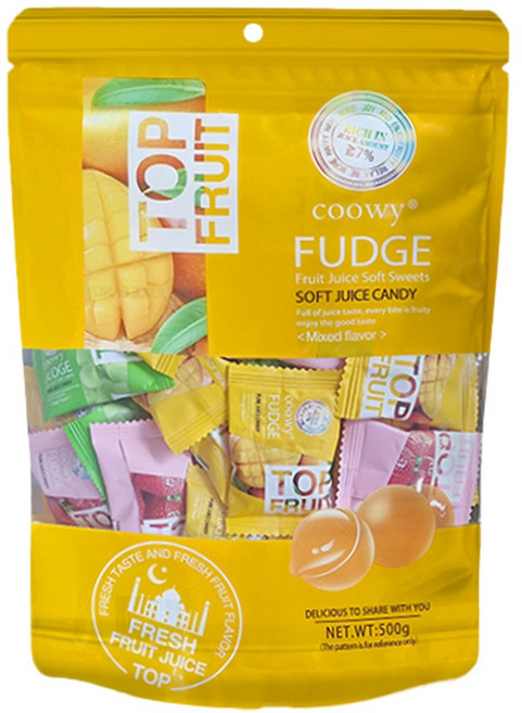 coowy 쿠위 탑젤리 3가지 믹스맛 (망고 청포도 딸기), 2개, 500g