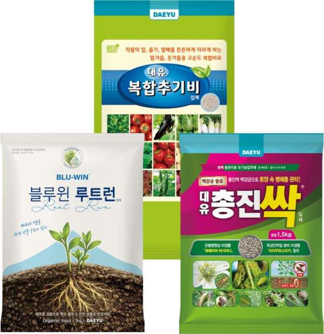 밭장만 풀세트 패키지 뿌리활착 블루윈루트런 총진싹 복합추기비 작물생육 식물영양 토양개량 병해충예방 병충관리 미생물 유기농업자재 올인원 비료, 1개