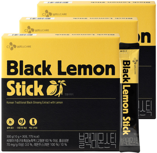 CJ 한뿌리 블랙레몬스틱, 90개, 10g