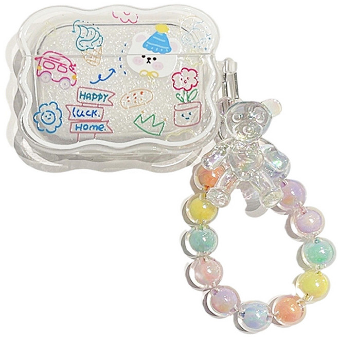 루메모아 귀여운 캐릭터 스트랩 에어팟 케이스, 에어팟 4세대