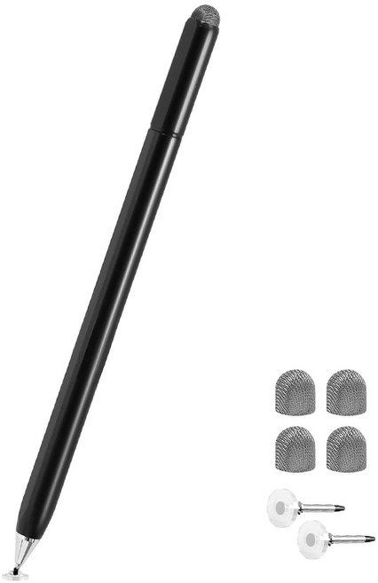 데이웍스 초미세 정전식 터치펜 갤럭시탭 A11 A9 플러스 아이패드 프로 에어 호환 펜슬, 블랙, 1개