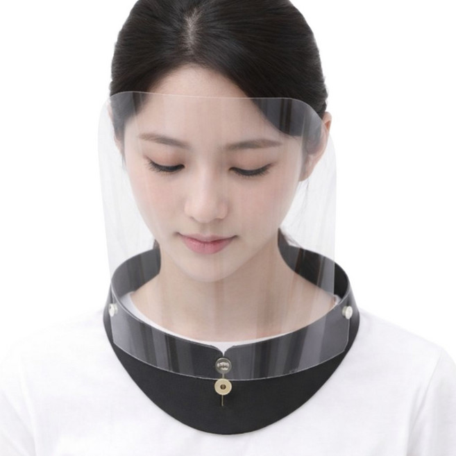 다회용 와이드 투명 위생마스크 주방 뷰티용, 블랙, 1개, 1개입