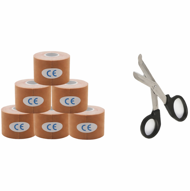 스포츠 테이프 가위 키네시올로지 테이핑 근육 머슬 헬스 발목 무릎 어깨 손목, 6개