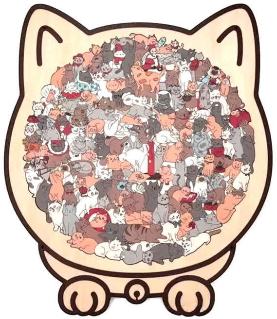 2026 NEW 귀여운 고양이직소퍼즐 냥이 고양이퍼즐 스트레스해소, 1개, 고양이, 135피스