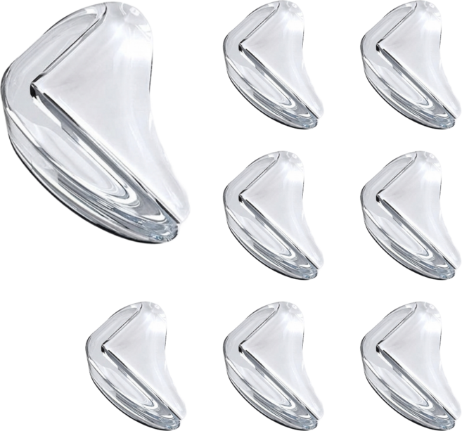 무요 코너 보호대 모서리 안전가드 탁자 테이블 책상, 8개, 투명