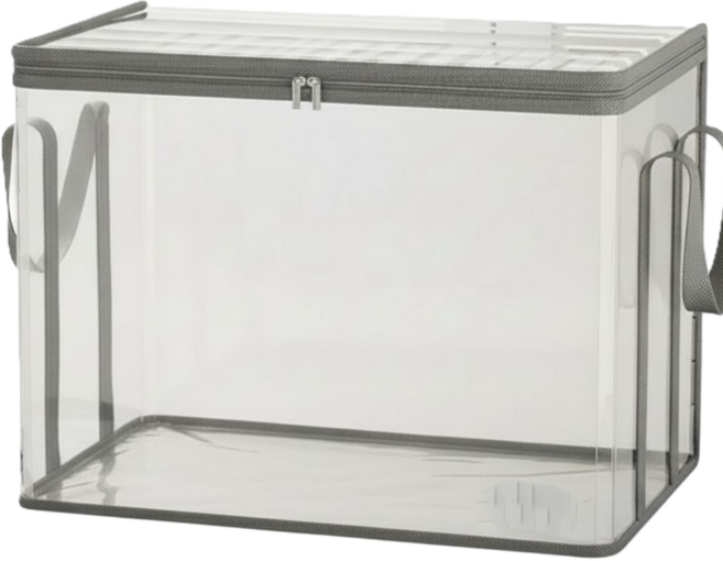 엔에스씨 책보관함 1P 투명 접이식 특대형 책보관박스 다용도, 화이트, 1개