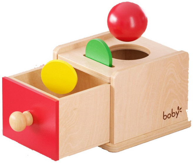 정품 boby 몬테소리 서랍 교구 박스 공 도형 넣기 소근육 발달 원목 장난감, 1) 2in1 넣기 박스, 1개