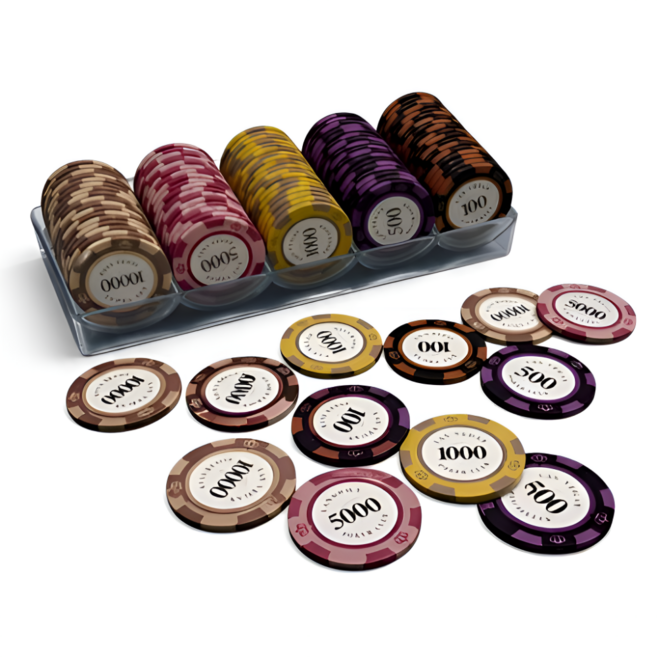 더하임 국제규격 카지노 칩 아크릴 하드케이스 세트 100p 포커 칩 세트 홀덤 칩 세트, 고급숫자칩, 1개