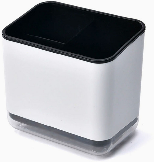 피카스페이스 물빠짐 스탠드 수저통 정리함, 1개, 블랙