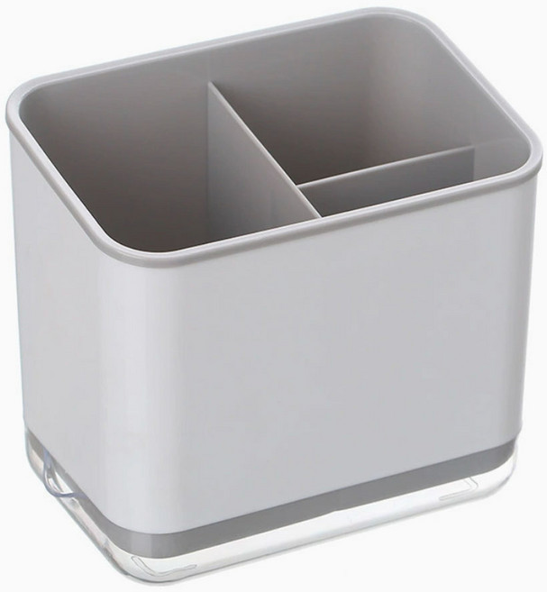 피카스페이스 물빠짐 스탠드 수저통 정리함, 1개, 그레이