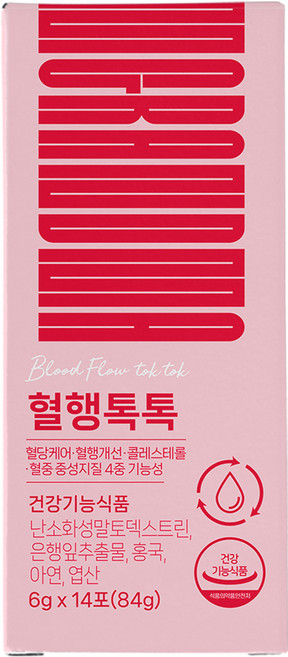 [청담할머니] 징코 홍국 혈행개선 영양제 혈행톡톡 1bo 은행잎추출물, 혈행톡톡 1box, 1개, 14개입