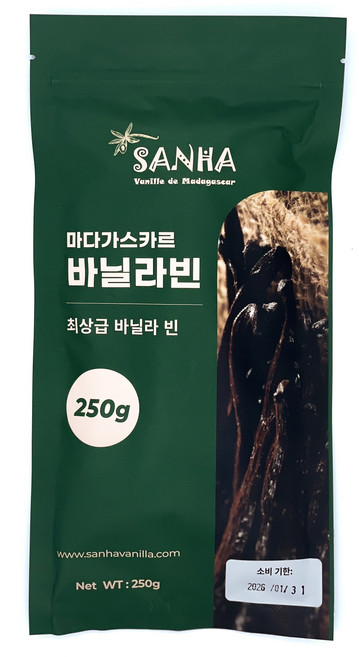 산하 마다가스카르 최상급 버번 바닐라빈, 1개, 250g