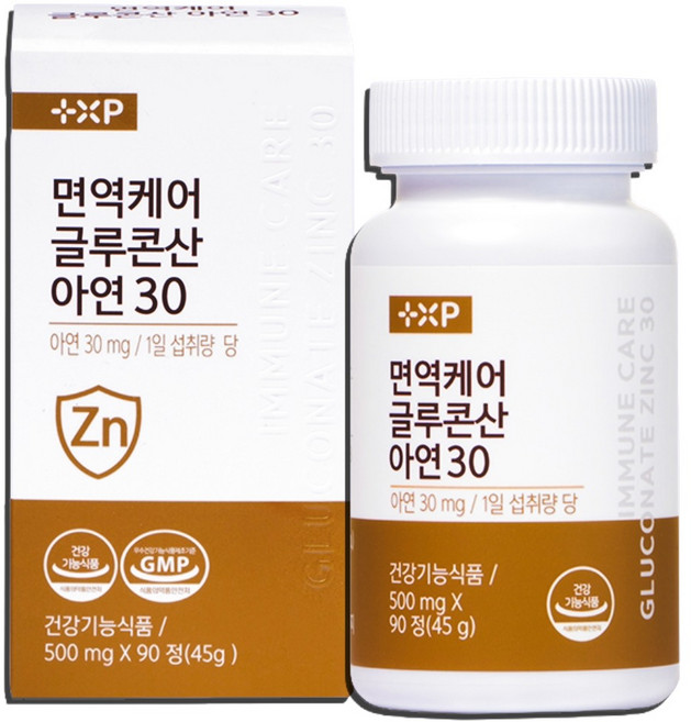 면역 징크 보충 글루콘산 아연 ZINC 영양제 30MG 알약, 1개, 180정