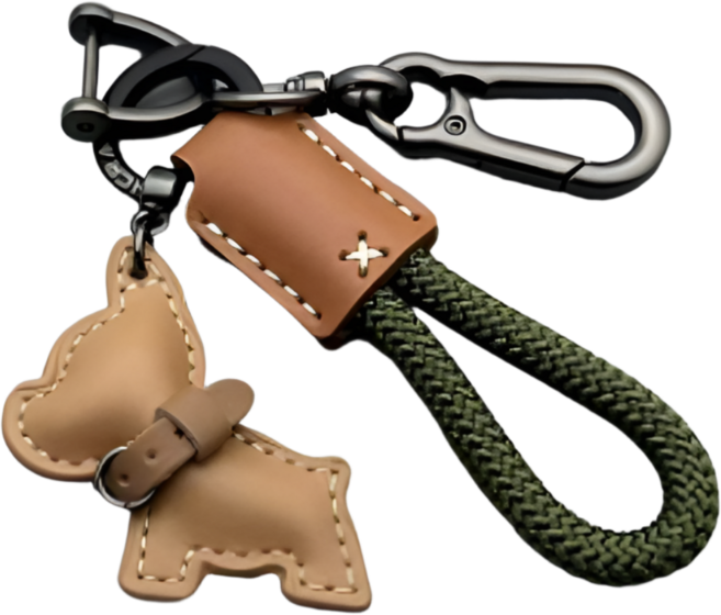 모어벨 강아지 가죽 키링 고리