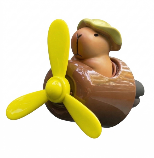 [코람데오샵] 차량용 송풍구방향제 카피바라 본체+리필알약2종 구성품, 카피바라 / 알약방향제2개포함(오션+클론), 1개