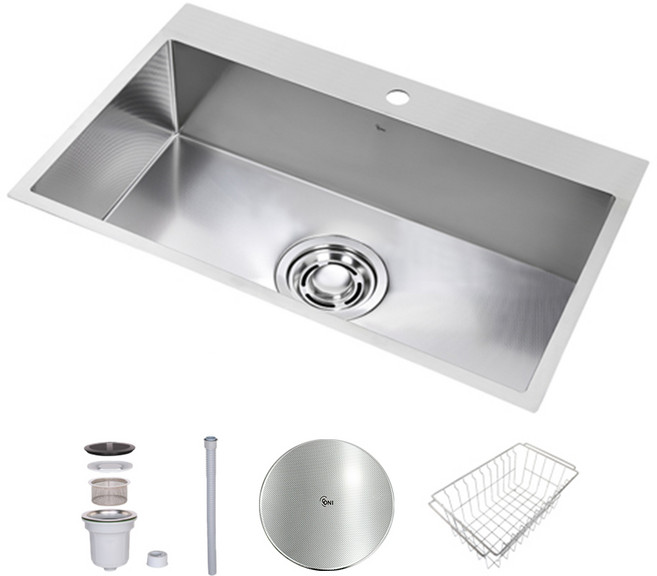 백조씽크 고니 사각씽크볼 ECNRW9830 리폼 엠보 주방싱크볼 싱크대교체, 1세트