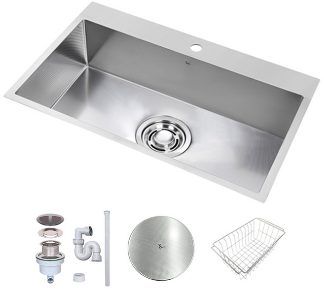 백조씽크 고니 사각씽크볼 ECNRW9830 리폼 엠보 주방싱크볼 싱크대교체, 1세트