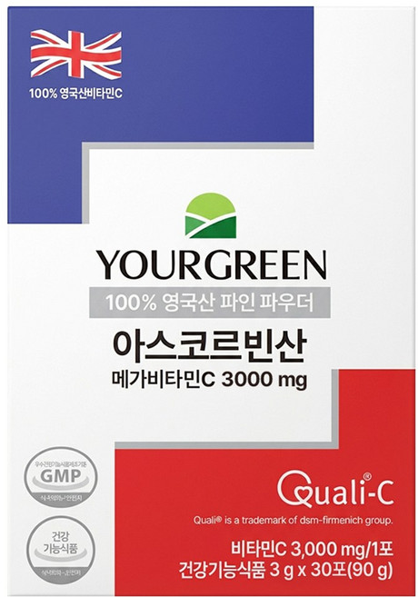 유어그린 비타민C 3000mg 아스코르빈산, 30회분, 90g, 1개