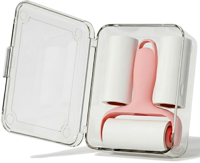 잇어스홈 마카롱 휴대용 미니 돌돌이 핑크 리필 3개 포함, 1세트