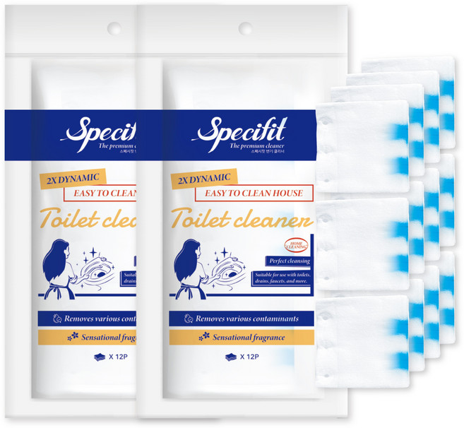 스페시핏 일회용 변기크리너 리필 레몬향, 5g, 24개