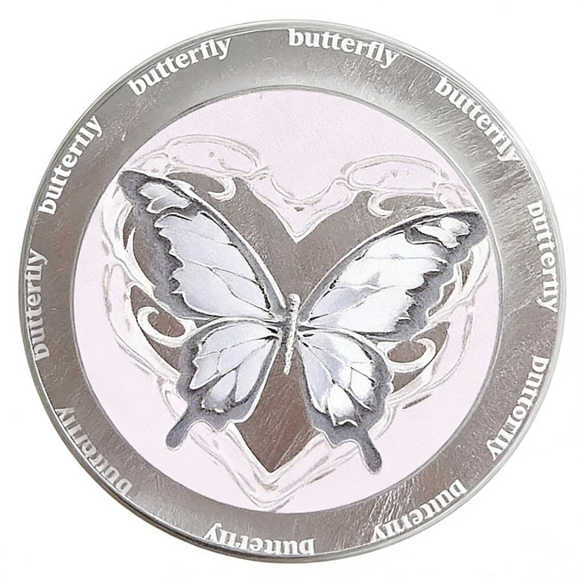 가피바라 초강력 거울 블링 나비 맥세이프 그립 스마트톡, 1개, 하트 나비