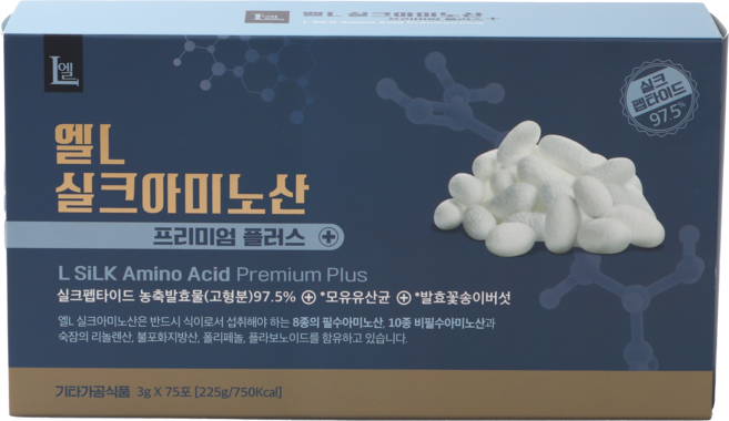 천잠 엘실크아미노산 75포 고함량 프리미엄순도 100% 단백질 실크 분말, 75g, 1개