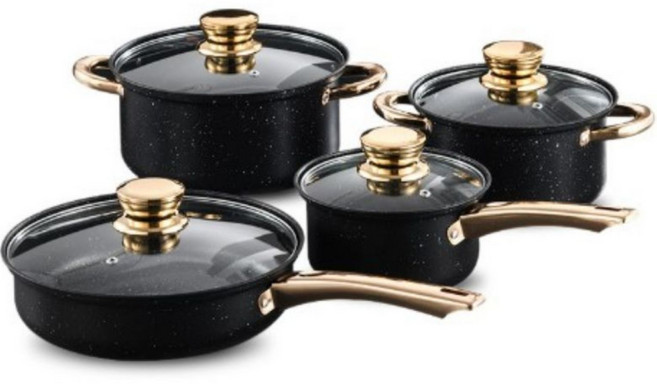 미츠키 냄비 블랙 세트 인덕션 후라이팬 손잡이, 1세트, 4종, 블링블랙