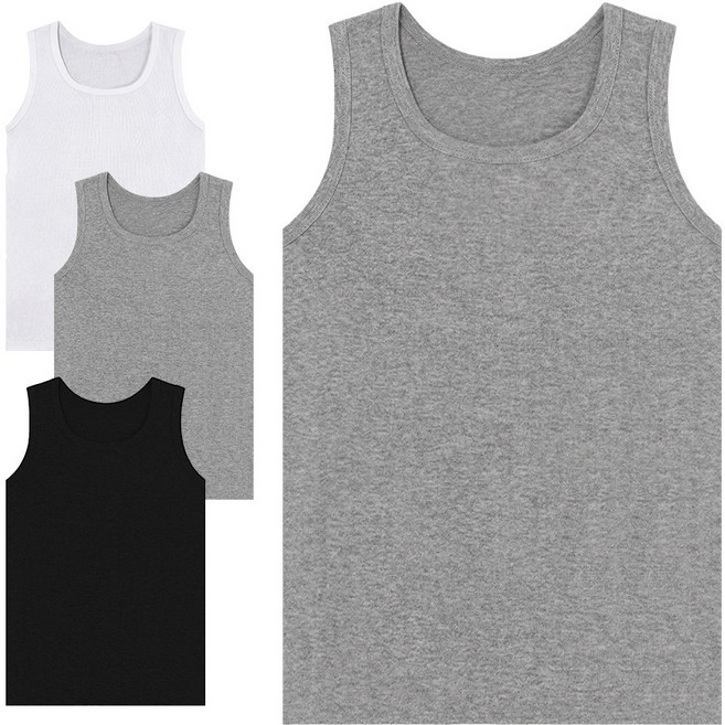 보나리빙 남성 남자 런닝 골지 나시 티 민소매 면티 3개