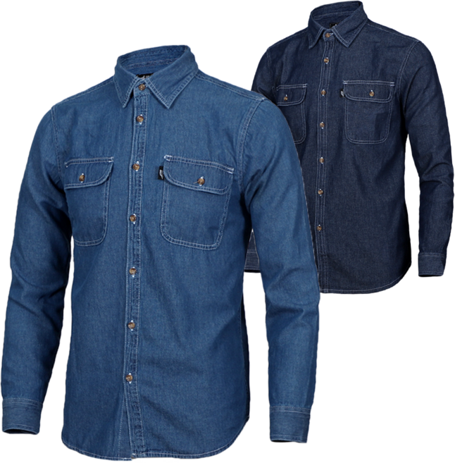 더빅히트 (1+1) 청남방 청작업복 남자 데님셔츠 용접 건설현장 원플러스원 빅사이즈