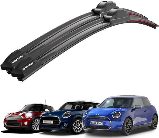 1+1 미니 쿠퍼 3도어 5도어 전차종 순정 호환형 초밀착 와이퍼 윈도우 브러쉬 와이퍼블레이드, T2-쿠퍼R56F/L(13-13)-450+475/B3