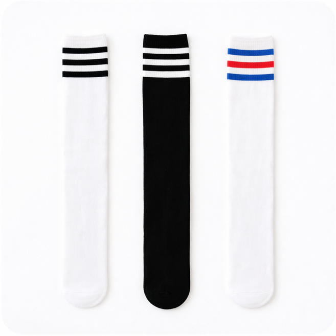 [하랑이네] 여아 반타이즈 3족세트 M(40cm) L(50cm) 삼선 니삭스