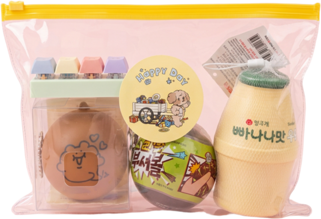 말랑이 왁뿌볼 키캡 키링 4종 세트 장난감 딸깍이 클릭커 스퀴시 스트레스볼 귀여운 왁뿌 슬라임, 1개