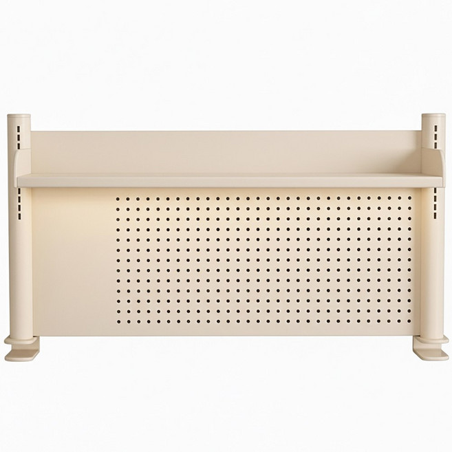 SeekFun 업그레이드 책상 타공판 테이블 정리 수납 인테리어 철제 초대형 메쉬 보드 파티션 DIY 악세서리 증정 클립형 화이트 600mm 800mm 1000mm, 2단