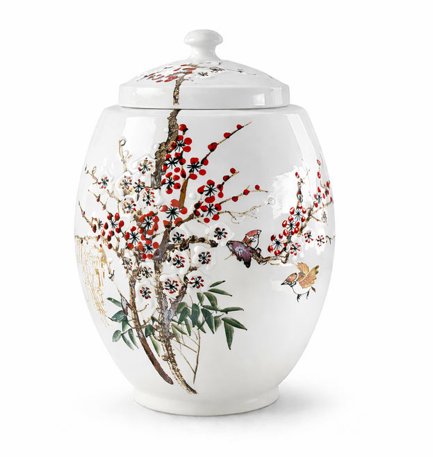 여주흙도예_백자 쌀독 항아리 20Kg 매화 항아리형, 혼합색상