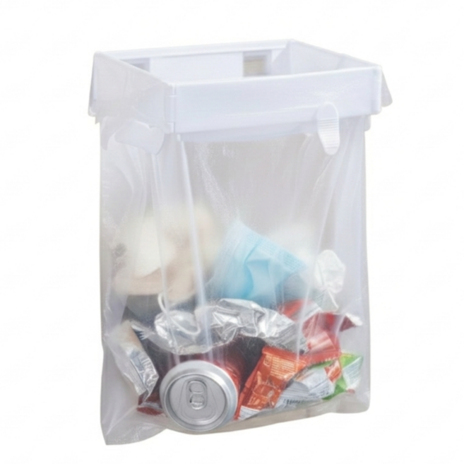 리노이 주방 무타공 싱크대 접이식 냄새차단 휴지통, 화이트, 2개