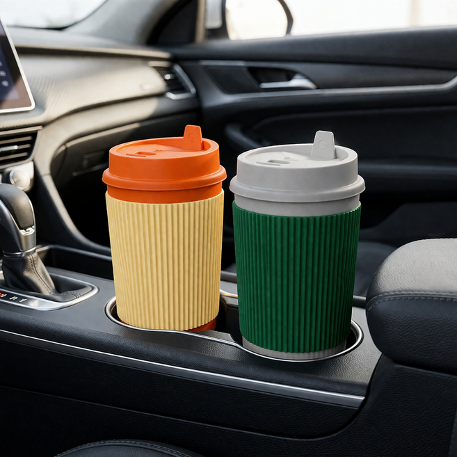 드라이브원 차량용 LED 텀블러 재떨이 자동차 냄새차단, 1개, 텀블러 옐로우