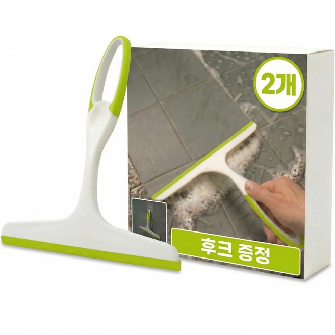 생활살림꾼 욕실 물기제거 스퀴지 유리창 닦이, 소프트 그린+블러쉬 핑크, 2개