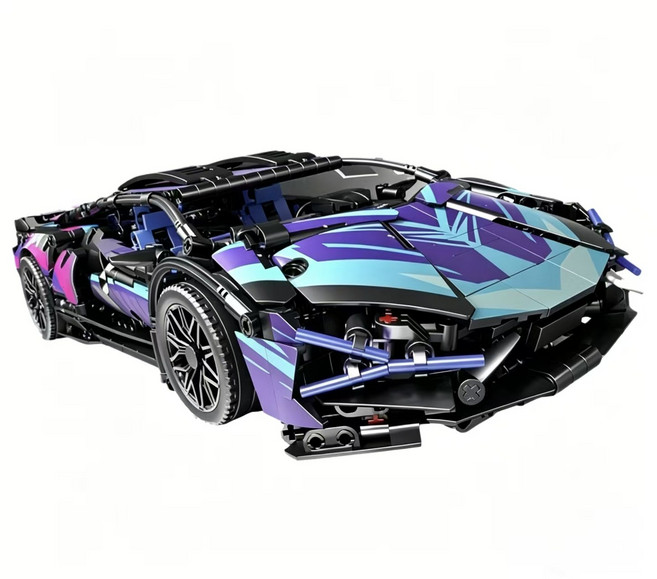 테크닉 자동차 호환블럭 스포츠카 람보르기니 슈퍼카 리모컨작동+LED등 스포츠카 조립놀이 주말생활 재밌는 블록 생일선물 1314PCS, 1개