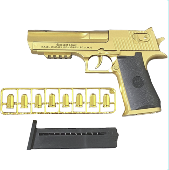 탄피배출 반자동 권총 데저트 이글 Desert Eagle, 골드, 1개