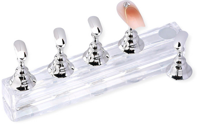 크리스탈바 자석 네일팁 팁스탠드, 실버, 1세트