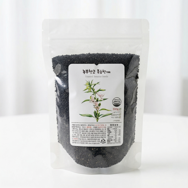 [농부창고] 국산 100% 볶은 흑임자 300g 검은깨 검정깨, 3개